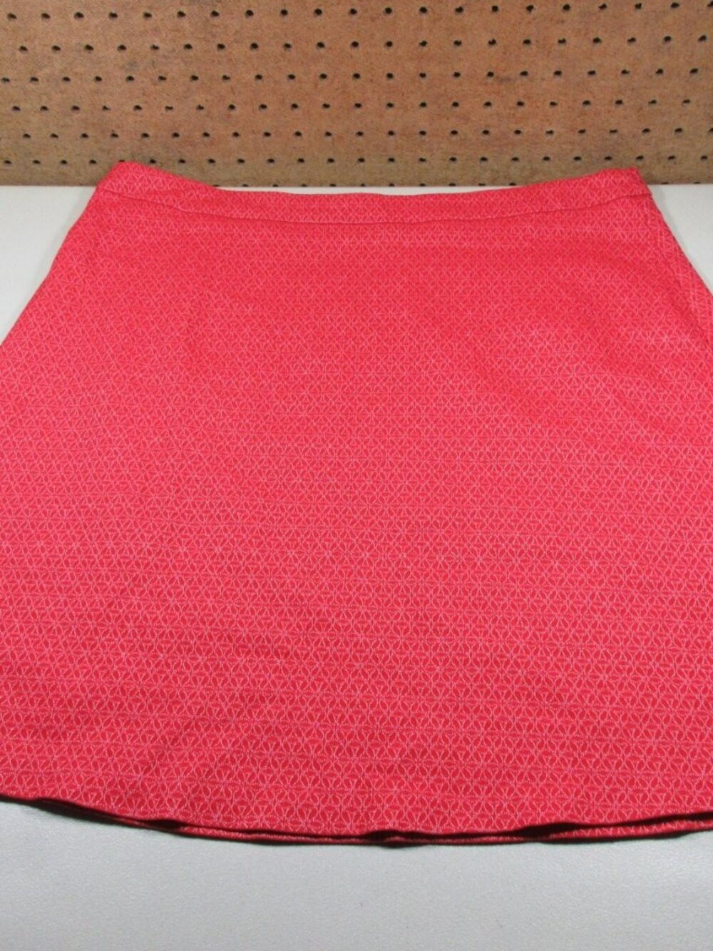 Margaret M womens red floral stretch A-line knee length skirt XL EUC